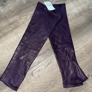 PORTOLANO Eggplant Purple Soft Leather Opera Fingerless Gloves Size 7